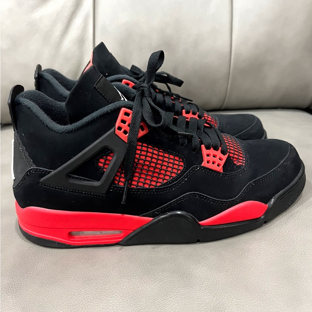 COPY - Jordan Men's Black and Red Sneakers - Picture 3 of 5